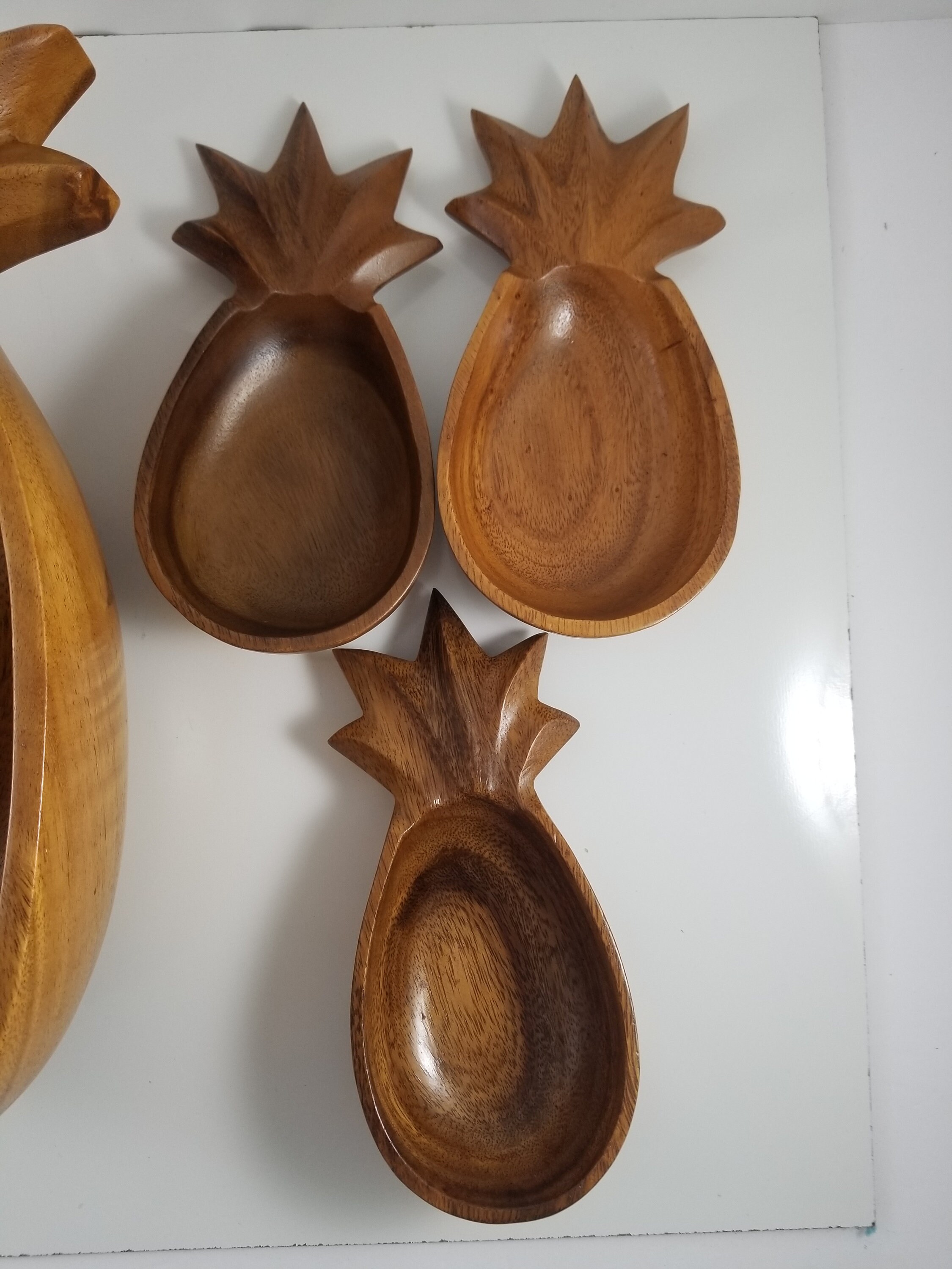 Wooden Pineapple Serving Bowls Etsy