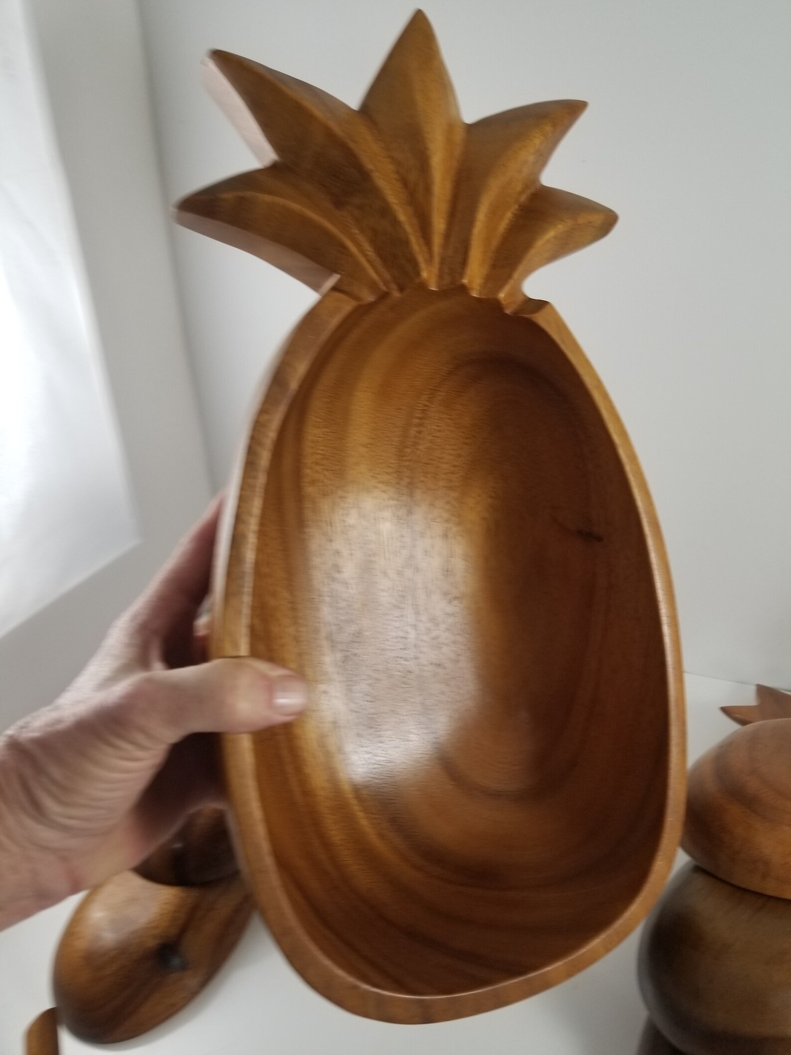 Wooden Pineapple Serving Bowls Etsy