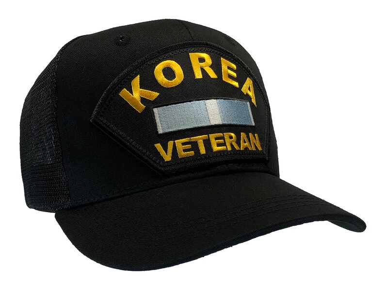 Korean War Veteran Hat Black Mesh Back Trucker Cap | Etsy