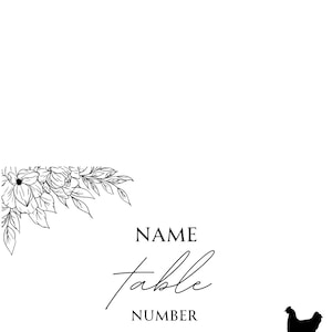 Minimalist Wedding Place Cards with Meal Option