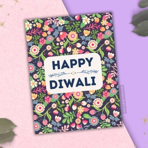 Carte Bloom Diwali, Deepavali, cartes d'Asie du Sud, cartes Desi, cartes moonchai.co