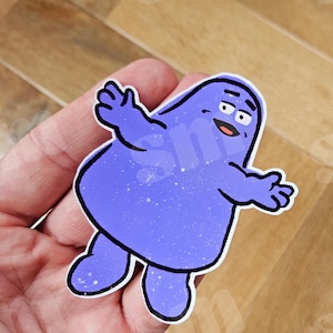 Grimace Glossy Sticker - Retro Vintage McDonalds Happy Meal Character