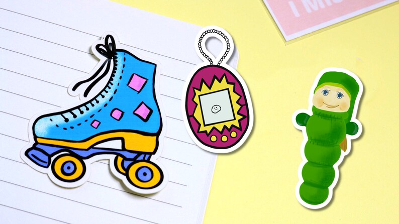 Stationery 90s Toys Sticker Pack Journalling Tamagotchi Troll Polly Pocket Planner Stickers Sticker Sheet Stickers