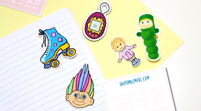 Stationery 90s Toys Sticker Pack Journalling Tamagotchi Troll Polly Pocket Planner Stickers Sticker Sheet Stickers