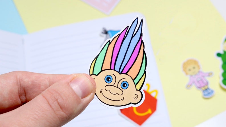 Stationery 90s Toys Sticker Pack Journalling Tamagotchi Troll Polly Pocket Planner Stickers Sticker Sheet Stickers