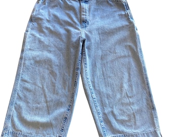 Spodnie jeansowe Rived by Lee Jean Capri 33 x 20 Light Wash Denim z wysokim stanem i szerokimi nogawkami w stylu vintage