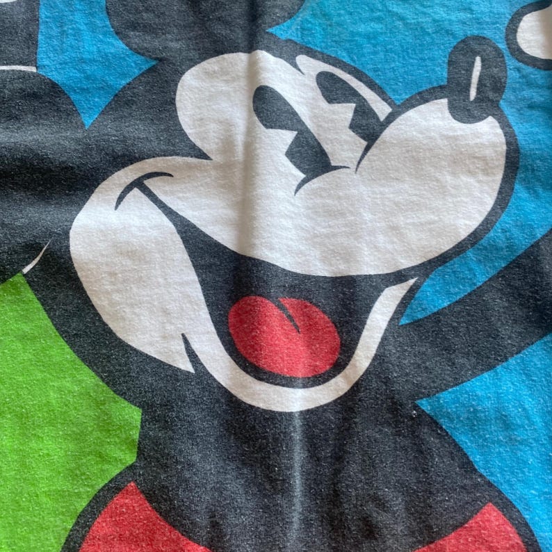Vintage Mickey & Co Disney Mickey Mouse Large Graphic T-Shirt Blue Green 90s image 8