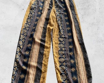 Pantalones palazzo de pierna ancha, estilo bohemio, de rayón, talla 6, estilo vintage de los años 90, talla pequeña, estilo bohemio, RJ Stevens