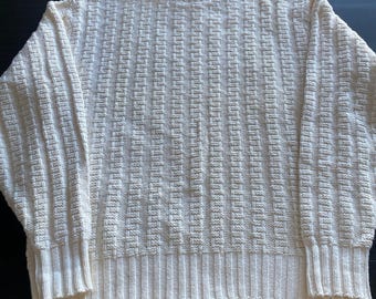 Jersey de punto texturizado de algodón vintage para hombre de Woolrich, talla grande, con cuello redondo, fabricado en EE. UU.