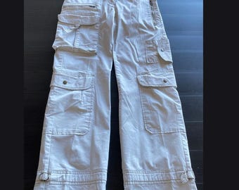 Pantalones cargo de The Limited para mujer, 4 Off White, talla Y2K, años 90, utilitarios, color marfil vintage