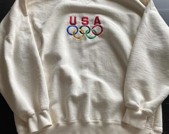 Moletom Gear For Sports Big Cotton USA Olympics Crewneck Creme Masculino Tamanho Grande