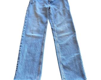Y2k Gap Blue Jeans 28 x 30 Womens Low Rise Straight Leg Light Wash Button Fly