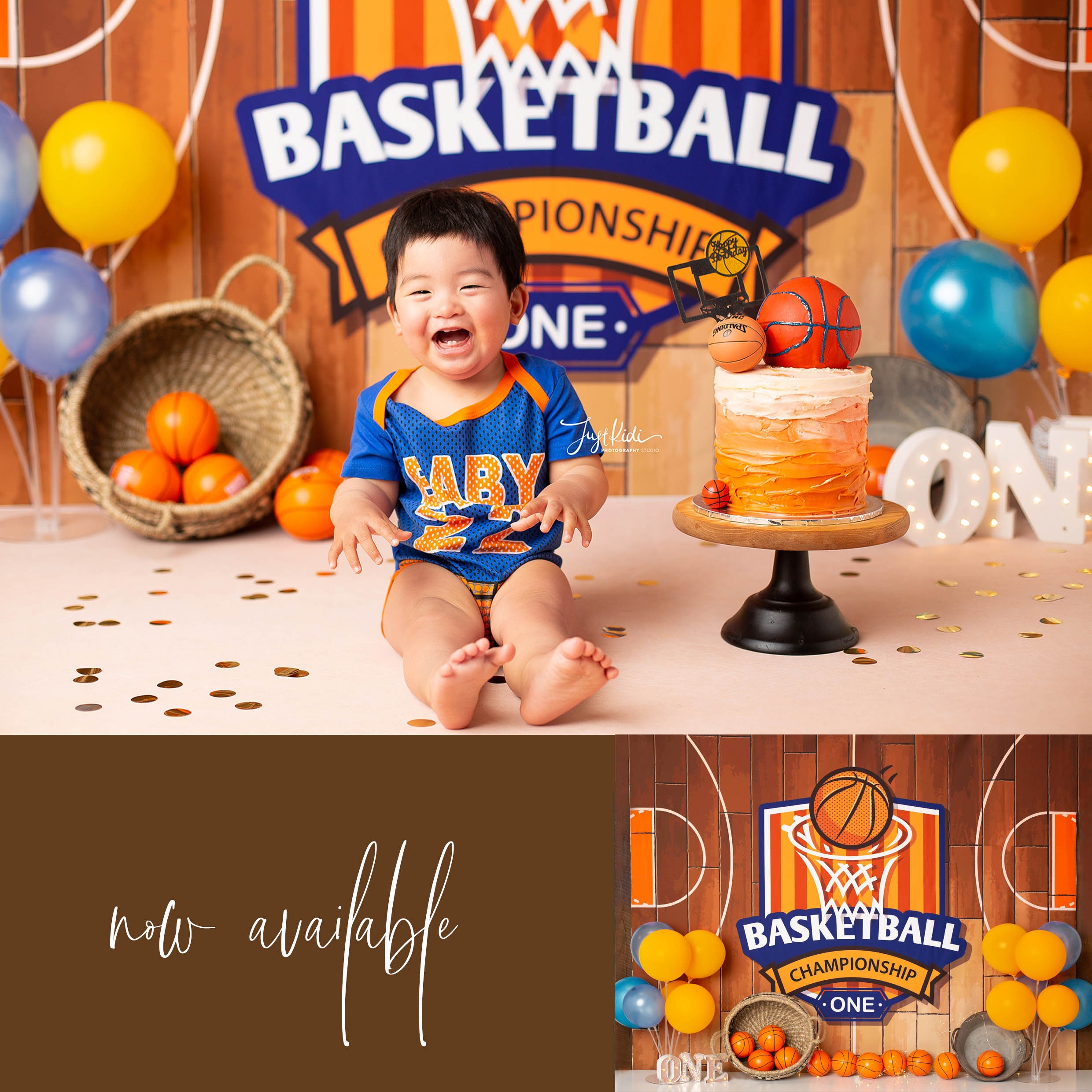 Basketball Championship Cake Smash Baby Photo Winkle Free Etsy
