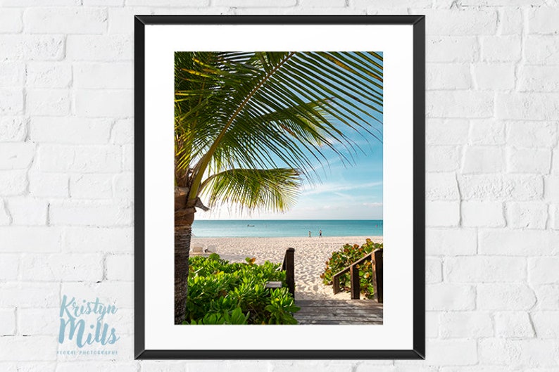 Tropical Island Beach Art Caribbean Beach Photo Tropical Wall Art Palm Tree Photo Turks /& Caicos Digital Download Photo |