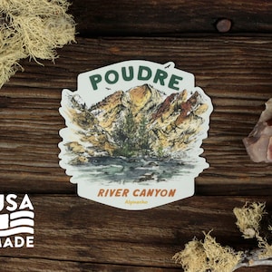 Cache la Poudre River STICKER 50% Off clearance / Waterproof Vinyl Fort Collins Colorado Water Bottle Laptop Bumper Sticker Decal Alpinecho