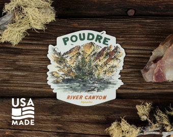 Cache la Poudre River STICKER 50% Off clearance / Waterproof Vinyl Fort Collins Colorado Water Bottle Laptop Bumper Sticker Decal Alpinecho