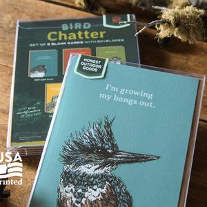 Bird Chatter GREETING CARD Box Set of 5 / A2 Jokes Funny Humor Nature Bird Birding Boxed Cards Pack Letter Writing Alpinecho