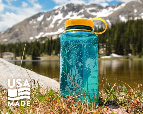 Campfire Constellations NALGENE / Water Bottle Stars Mountains Camping Fire  Trees Nature Pattern 32 Oz Bpa-free Alpinecho 