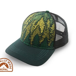 Into The Forest TRUCKER HAT / Ball Baseball Cap Pines Trees Nature Full Color Alpinecho