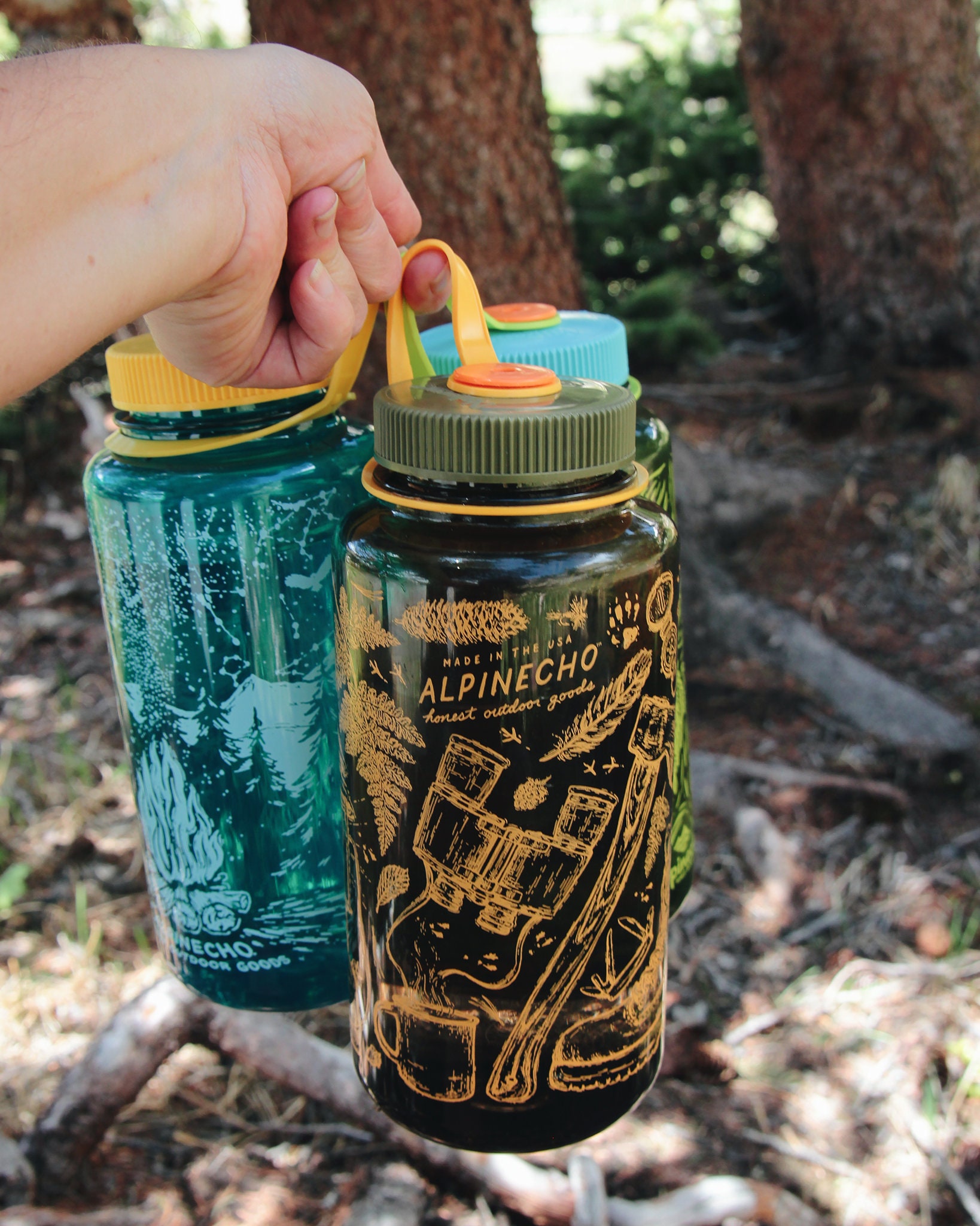 Fogata Constelaciones NALGENE / Botella de agua Estrellas Montañas Fuego de  camping Árboles Patrón natural 32 oz Sin BPA Alpinecho -  México