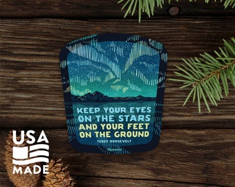 Eyes On The Stars STICKER / Waterproof Vinyl Backpacking Camping Water Bottle Laptop Bumper Sticker Decal Alpinecho