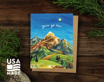 You've Got This GREETING CARD / A2 4x5 Stationary Mountain Path Trail Camping Encouragement Collage Hike Outdoorsy Letter Writing Alpinecho