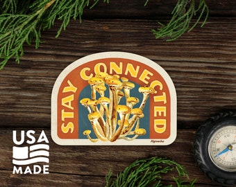 Stay Connected Fungi STICKER / Waterproof Vinyl Mushrooms Water Bottle Laptop Funny Bumper Sticker Decal Alpinecho