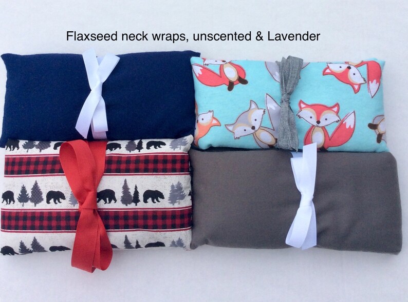 Flaxseed Neck Wrap Microwaveable Heat Therapy Etsy