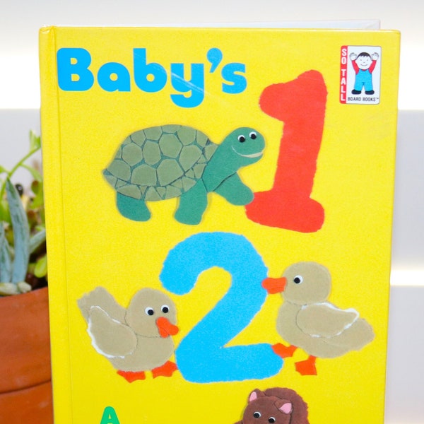 Vintage "So Tall Board Book": Baby's 1-2-3 1992 Hardcover Counting Book for Baby