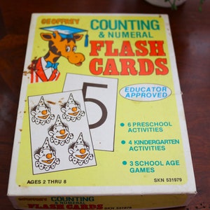 Cartões de memória vintage Toys R Us Geoffrey Counting & Numbers dos anos 80, 1983, completos - envio combinado