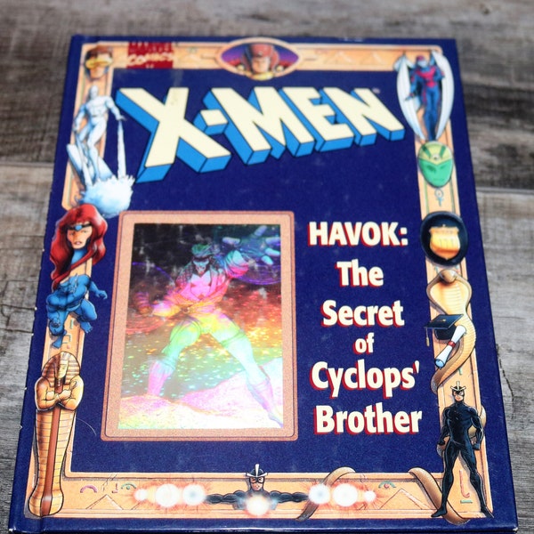 Vintage X-Men Book!  Hardcover "Havok: The Secret of Cyclops' Brothers" Marvel Comics 1994