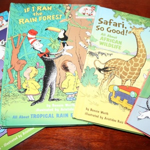 4 Dr. Seuss Cat in the Hat Lernbibliothek HK Bücher Lernbücher! - Hundeausstellung, Regenwald, Safari, Dinosaurier - kombiniert Versand