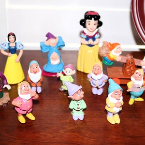 Vintage Snow White Action Figure Set: Cake Toppers, 1993 Dwarfs