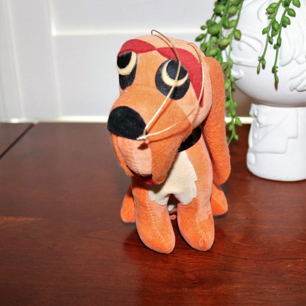 Vintage Animal Fair Pet Orange Hound Dog Velveteen Plush Carnival Prize