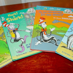 4 Dr. Seuss Cat in the Hat Lernbibliothek Hardcover Bücher Lernbücher! - Haie, Reptilien, Strand, Dinosaurier - Kombiversand möglich