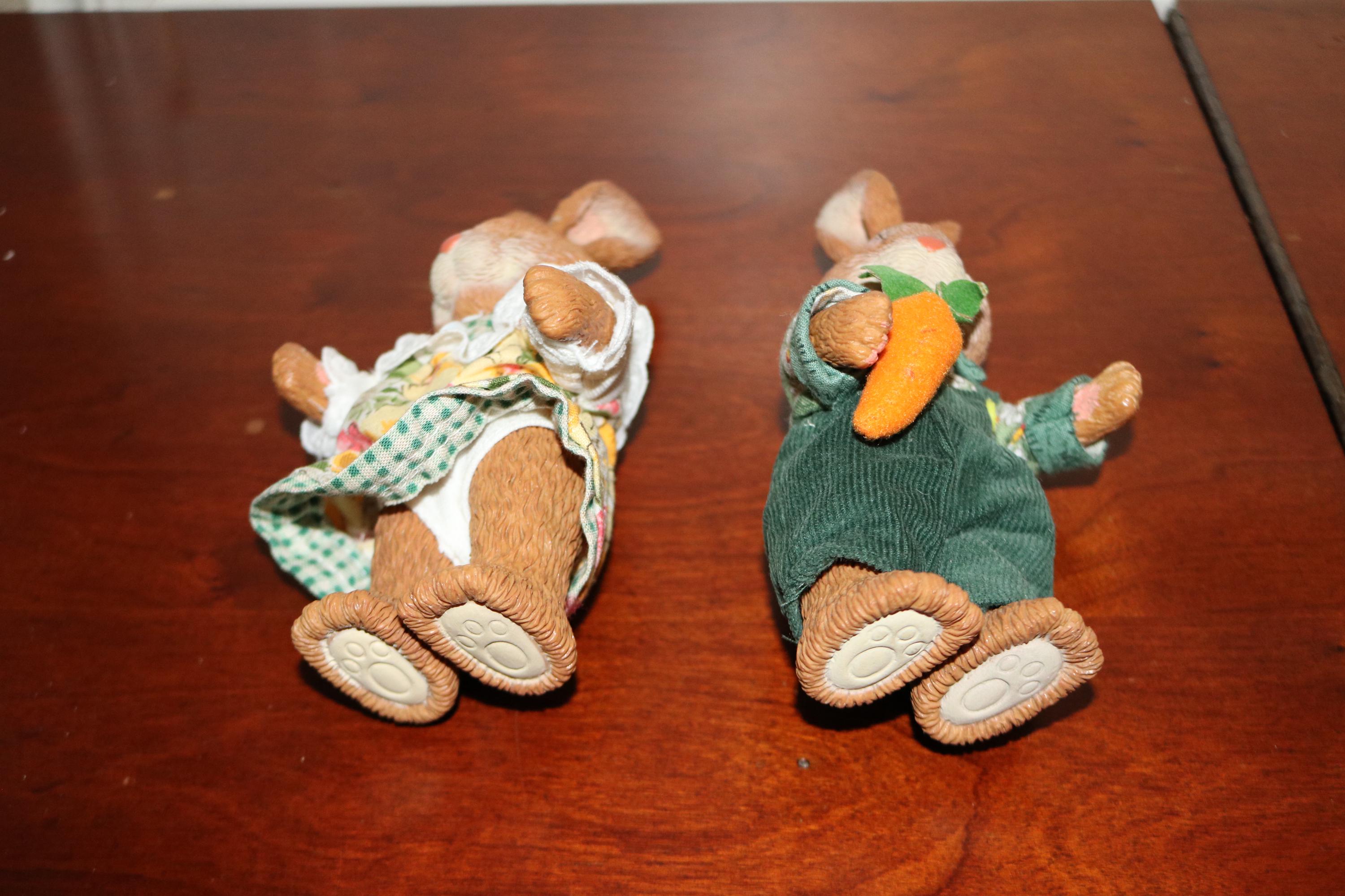 Russ Rabbits Vintage Posable Russ Bunny Rabbit Easter Figurines - Set of Two - Etsy