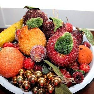 Lovely Vintage Faux Fruit Sugar Bead Fruit - Lot of 25 or Sold Individually - Will Combine Shipping!