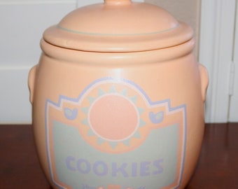 Treasure Craft Cookie Jar – Southwestern Peach & Blue Decor