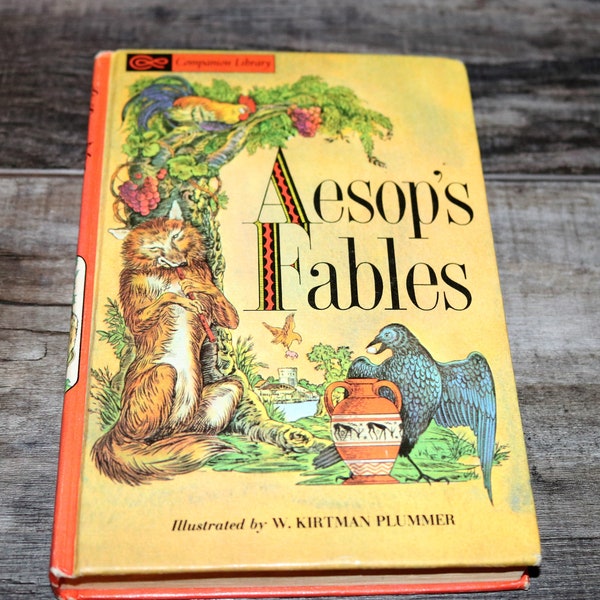 Vintage Children's Book Aesops Fables Companion Library Hardcover - FAIR condition