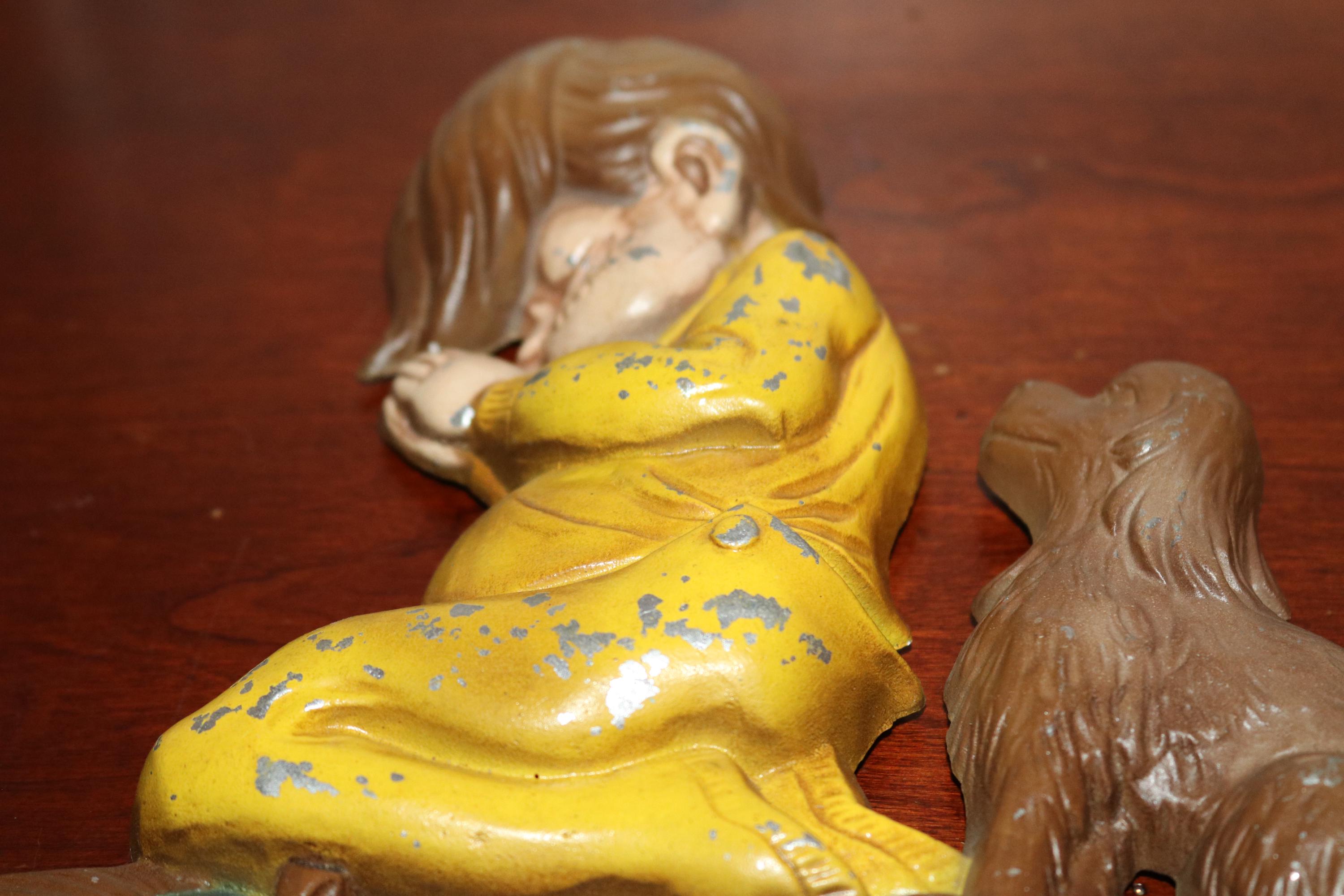 Vintage Sexton Metal Wall Decor: Praying Boy and Puppy, Nursery