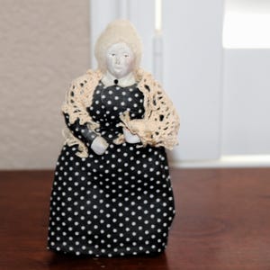 Vintage Dollhouse Grandma Doll 1980s Hobbyist Piece - Will Combine Shipping
