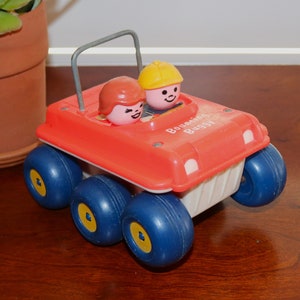 Fisher Price Vintage 1973 Bouncing Buggy Little People Jeep Pull Toy Vintage Collectible Toy! Will Combine Shipping