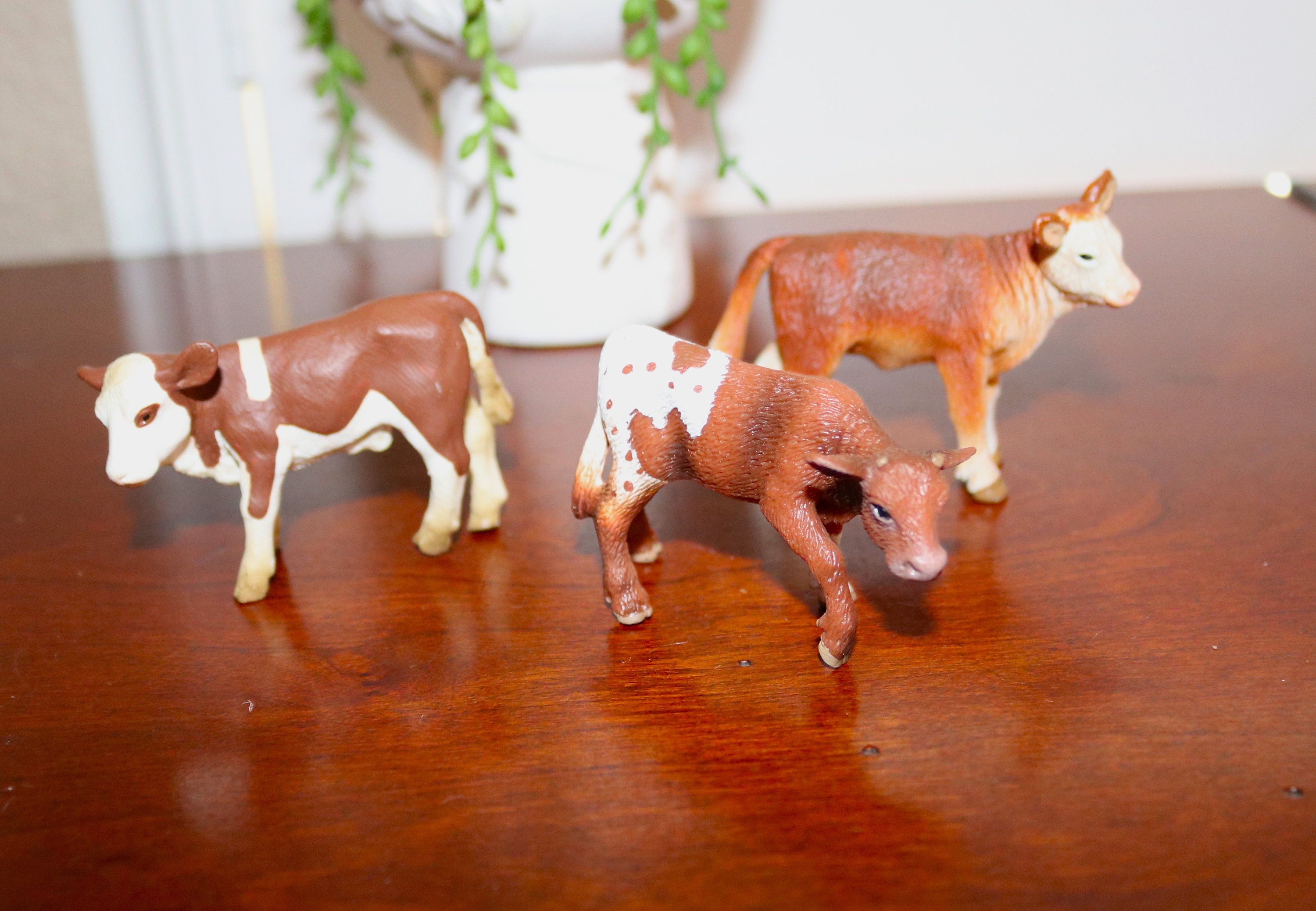 Vintage Retired Heavy Plastic Bull Cows Calves 1990s Schleich Farm Life Series Safari LTD. Etsy Canada