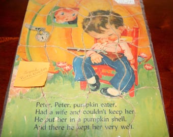 Vintage 1940s Kiddie Puzzle – Ruth Newton 'Peter Peter' Nursery Rhyme