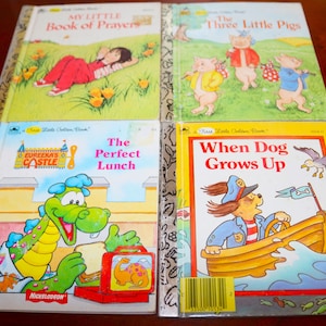 Select Your Favorite Vintage First Little Golden Book!  Choose from Four Adorable Vintage Titles Prayers, Pigs, Eureeka&#39;s or Grow Up