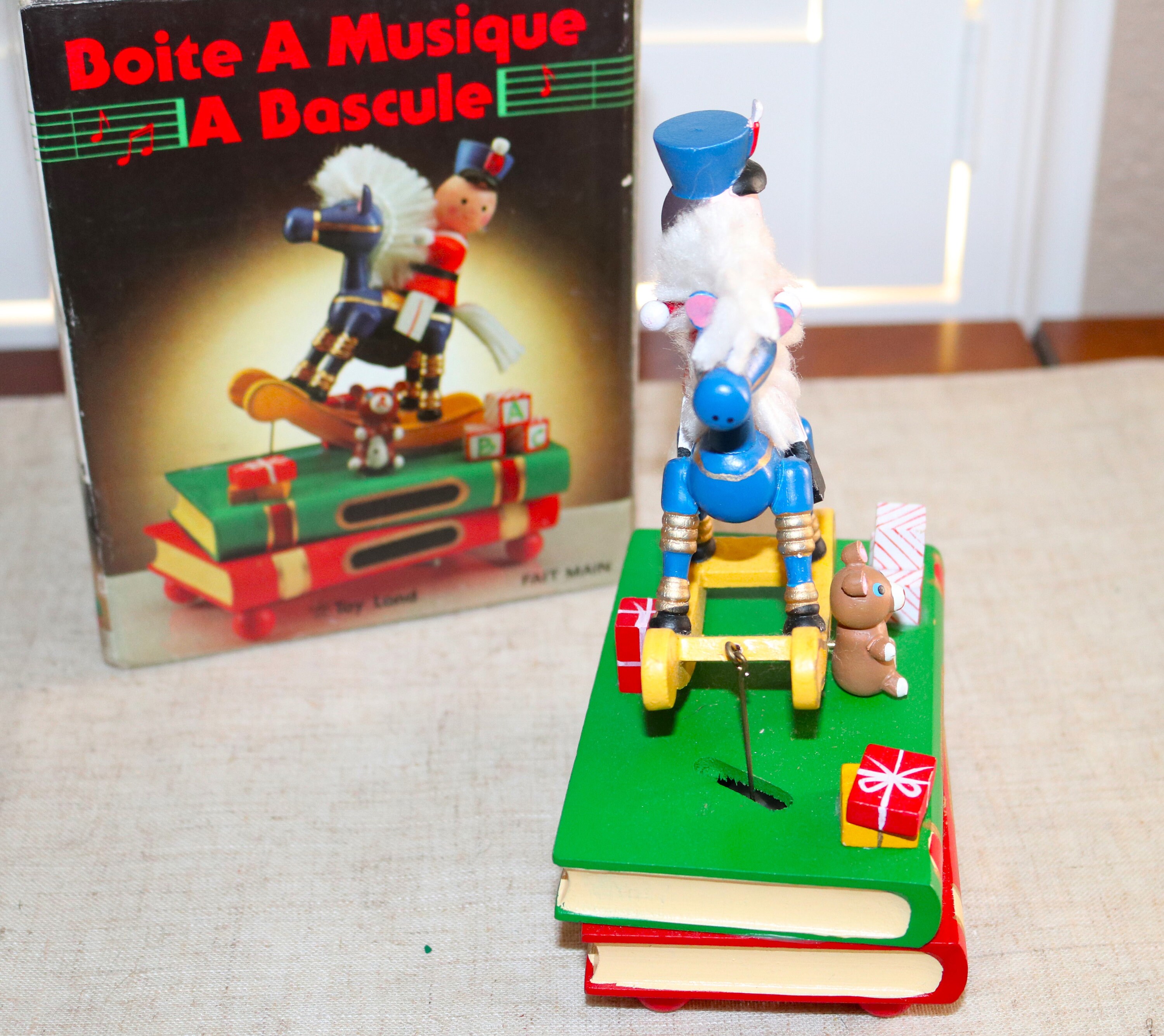 Vintage Sankyo Wooden Toy Soldier Rocking Horse Toy Land Music Etsy