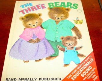 vintage 1971 Les trois ours commencent le livre elfe de droite Rand McNally illustré par Marjorie Cooper HC