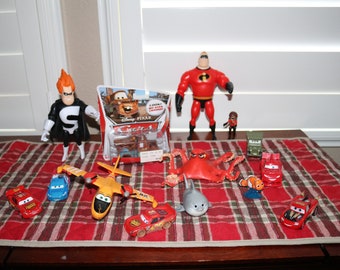 Disney/Pixar Toy Lot - Action Figures - The Incredibles, Cars, Finding Nemo - Cake Toppers, Stocking Stuffers, Game Prizes, Nursery Decor