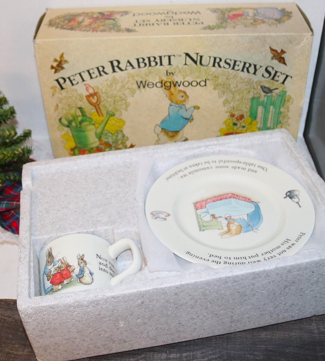 Vintage Peter Rabbit Nursery Set by Wedgwood Beatrix Potter Designs 3 Pieces New in Box Baby Shower Gift Etsy