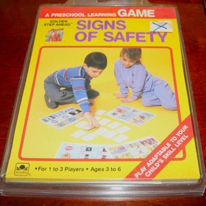 New Vintage 1980s Golden Step Ahead Preschool Learning Games: Choose from Counting To Ten / Shapes and Colors / Signs of Safety NIB image 4